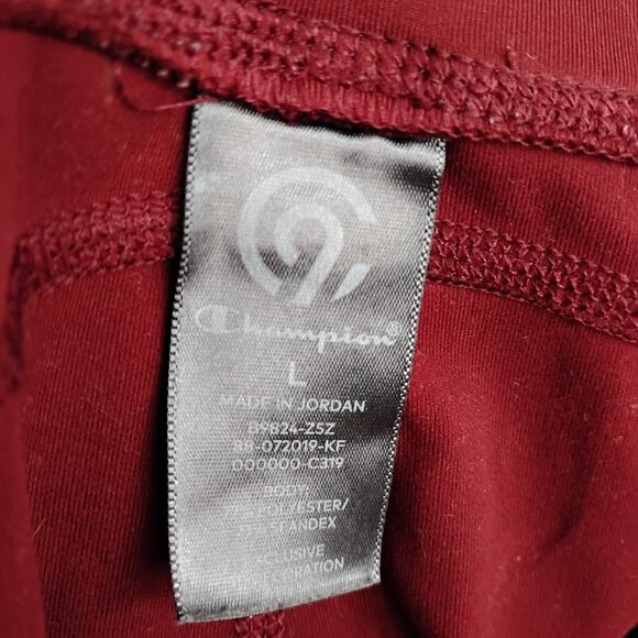 Champion C9 Cropped Capri Leggings Size Large Burgundy and Pink Color Block - Picture 7 of 8
